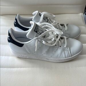 Adidas Stan Smith White and Blue Sneakers